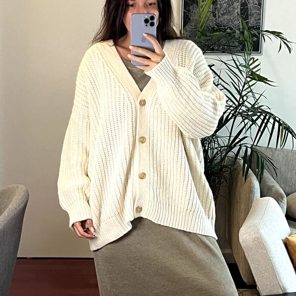Jenni Kayne Alpaca Cocoon Cardigan Ivory size XL